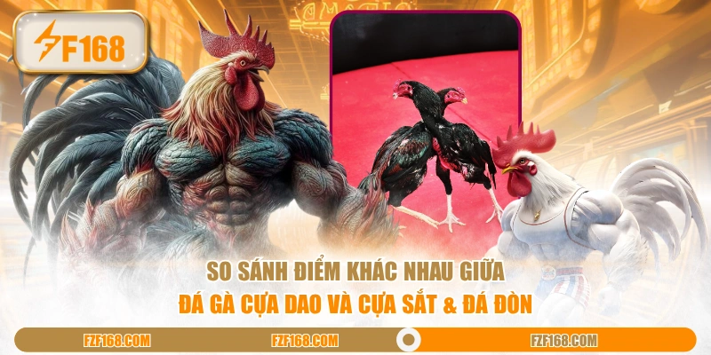 So sánh điểm khác nhau giữa đá gà cựa dao và cựa sắt & đá đòn So sánh điểm khác nhau giữa đá gà cựa dao và cựa sắt & đá đòn
